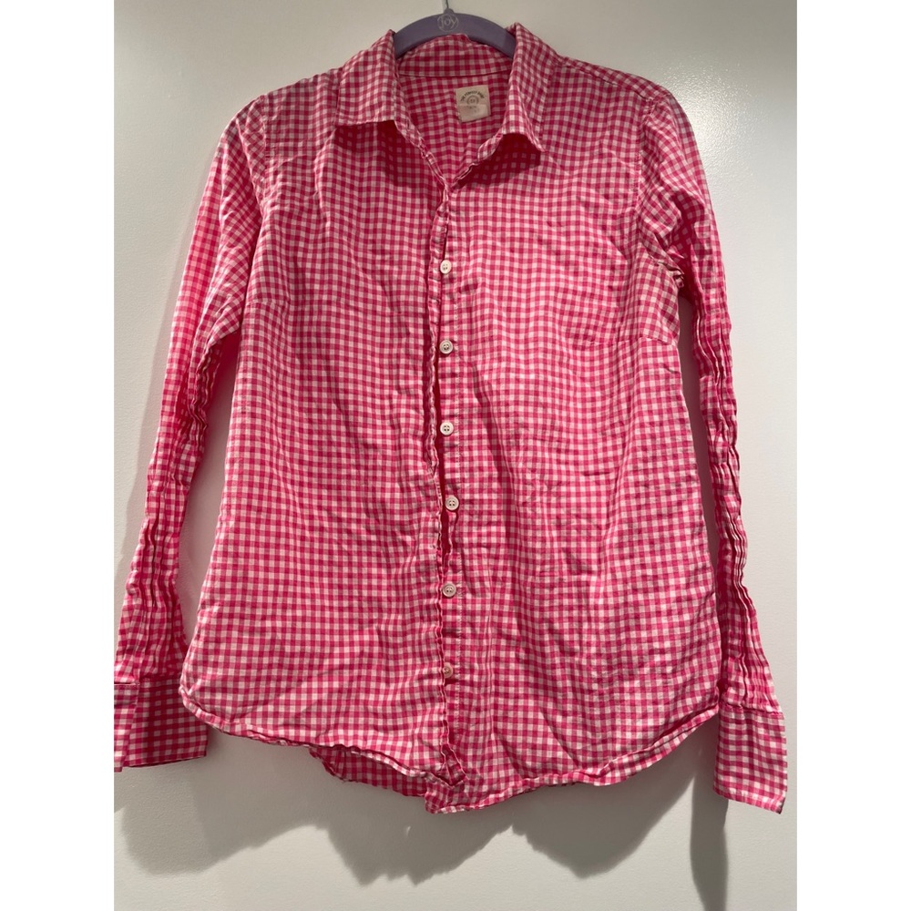 J. Crew Perfect Shirt in Pink Gingham